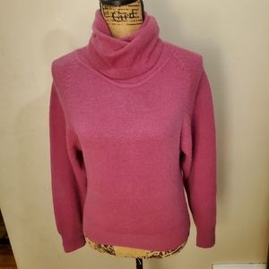 Intuition Pink Cowl Neck Long Sleeve Lambswool Pullover Sweater Medium